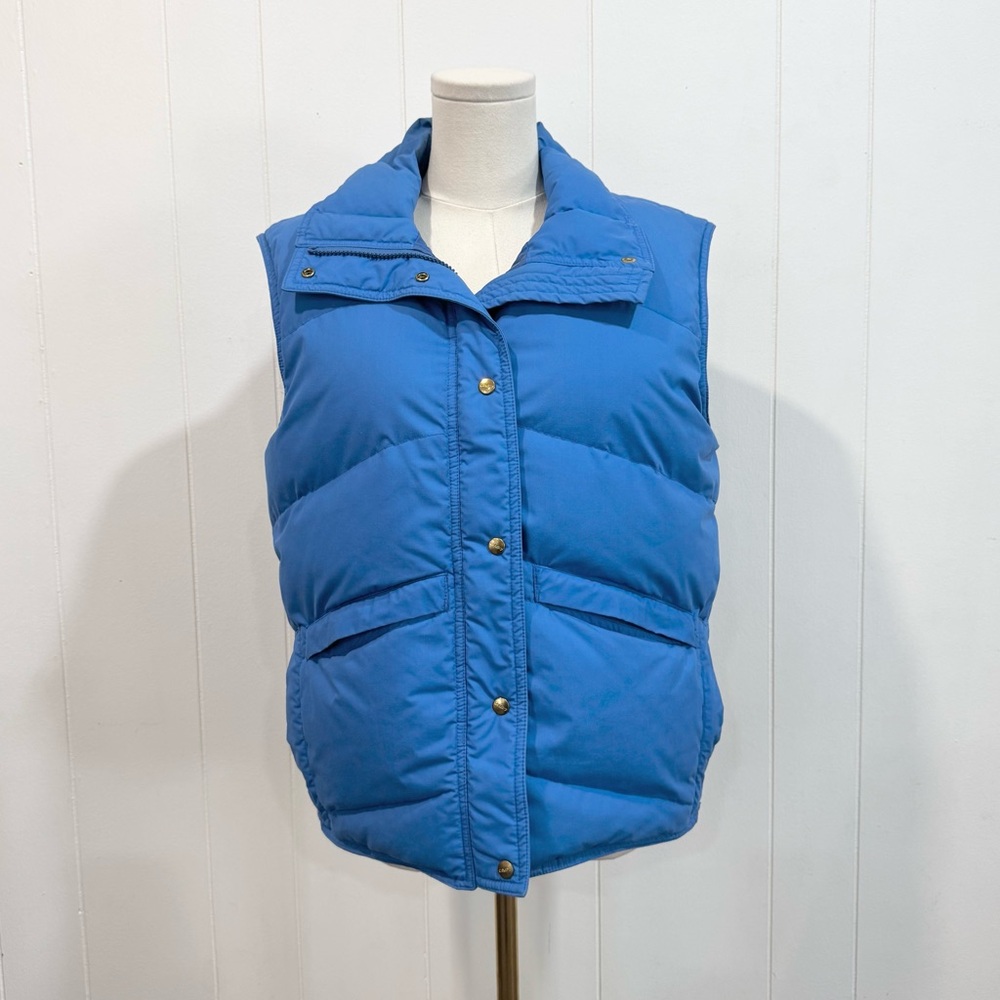 Vintage 70s Camp 7 Goose Down Light Blue Puffer Vest Unisex YKK Zip Medium